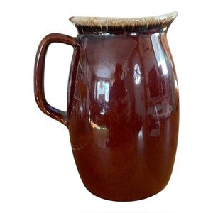 Vintage Hull OvenProof USA Brown Drip Pottery Pitcher